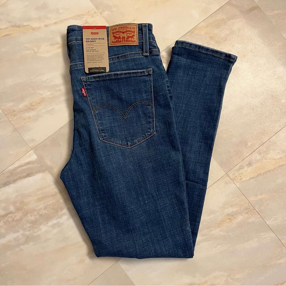 Levi's 721 High Rise Skinny Women's Jeans 30x28 Size 8 Slim Fit Blue